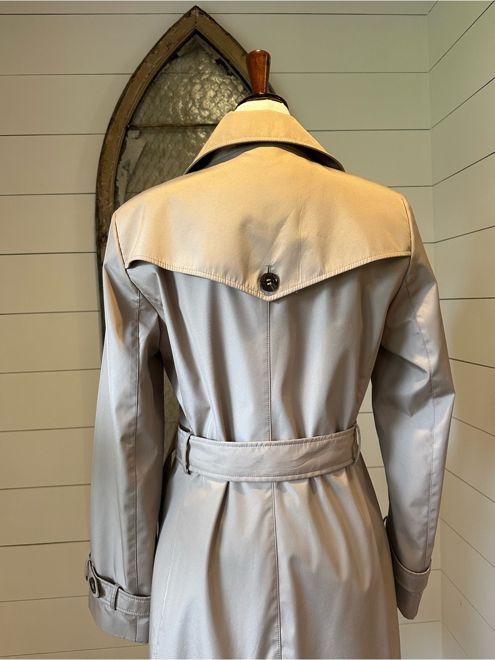 Calvin Klein Trench Coat Classic Double-Breasted Tan 90’s - Picture 4 of 12